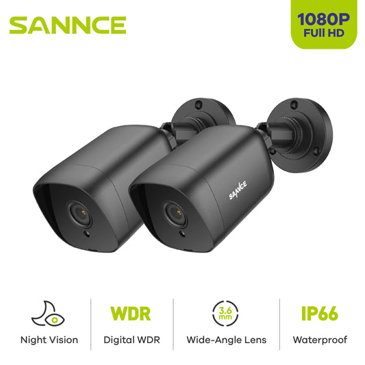 SANNCE 2/4PCS 2.0MP 1080P TVI Security Cameras BNC Cable